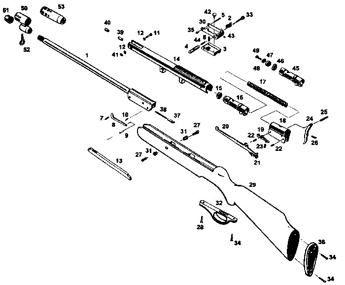 Взрыв схема на пневматическую винтовку Байкал МР 512 36 (ИЖ) скачать