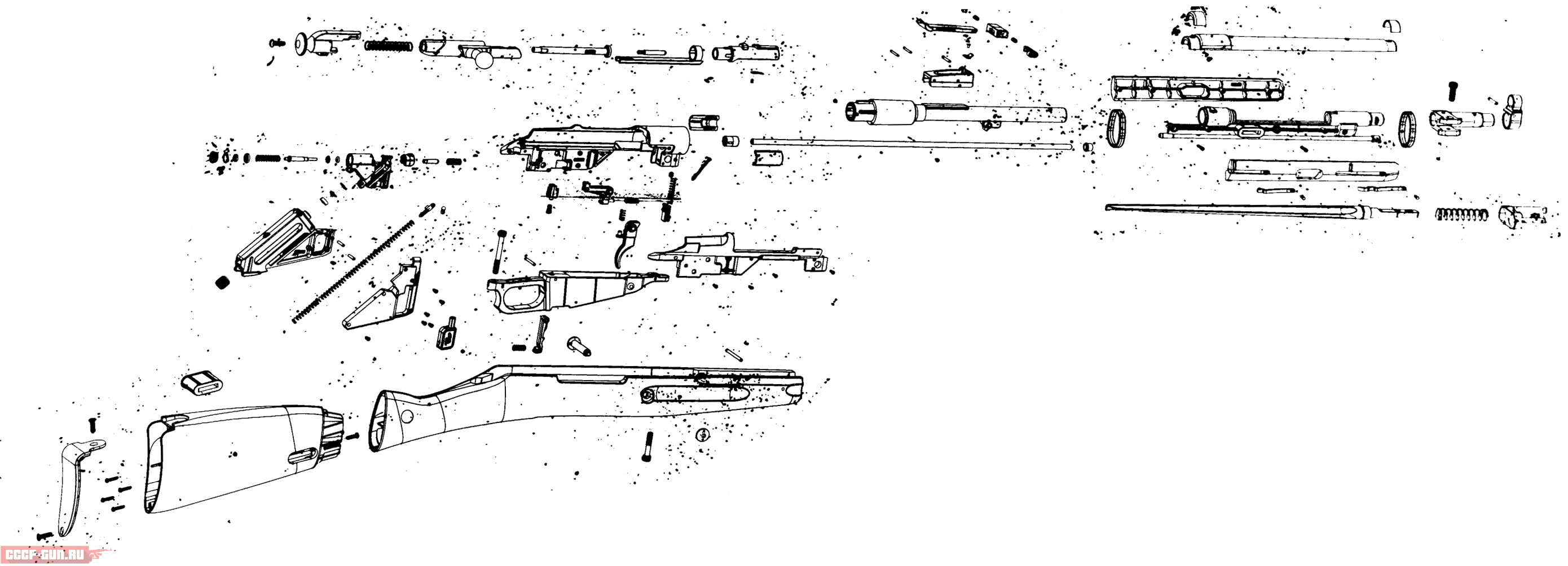 Взрыв схема на пневматическую винтовку Gletcher M 1944 (Мосина) скачать