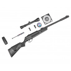 Пневматическая винтовка Hatsan Alpha Hunter Set 4.5 мм (прицел, кольца, газовая пружина, мишени, пули, подарочный набор)