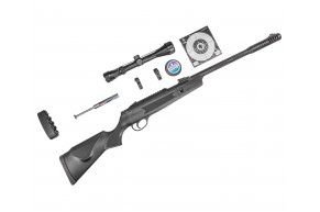 Пневматическая винтовка Hatsan Alpha Hunter Set 4.5 мм (прицел, кольца, газовая пружина, мишени, пули, подарочный набор)