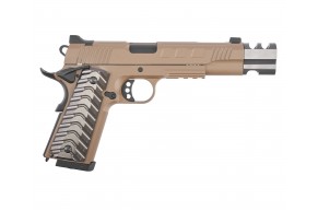 Страйкбольный пистолет KJW Colt M45A1 (6 мм, GBB, CO2, FDE, удлиненный)