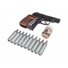 Пневматический пистолет Borner PM-X Hunter Set №1 4.5 мм (Макаров, 10 баллончиков, 500 шариков, подарочный набор)