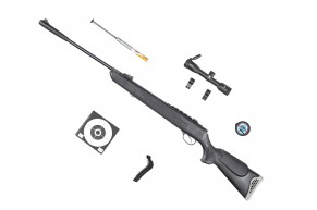 Пневматическая винтовка Hatsan 125 Hunter Set 4.5 мм (прицел, кольца, газовая пружина, мишени, пули, подарочный набор)