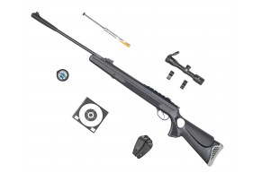 Пневматическая винтовка Hatsan 125 TH Hunter Set 4.5 мм (прицел, кольца, газовая пружина, мишени, пули, подарочный набор)