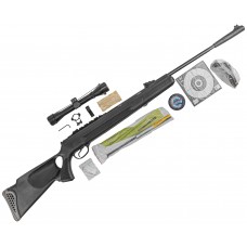 Пневматическая винтовка Hatsan 125 TH Hunter Set 4.5 мм (прицел, кольца, газовая пружина, мишени, пули, подарочный набор)