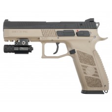 Страйкбольный пистолет KJW CZ P-09 (6 мм, Green Gas, GBB, Tan)