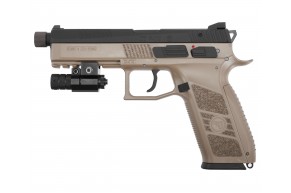 Страйкбольный пистолет KJW CZ P-09 TBC (6 мм, GBB, Green Gas, Tan, резьба)