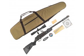 Пневматическая винтовка Hatsan Alpha Hunter Set-2 4.5 мм (прицел, кольца, чехол, газовая пружина, мишени, пули, подарочный набор)