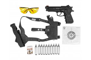 Пневматический пистолет Borner Sport 331 Hunter Set №1 4.5 мм (Beretta, кобура, 500 шаров, 10 баллонов, очки, 50 мишеней, подарочный набор)