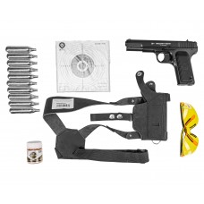 Пневматический пистолет Borner TT Blowback Hunter Set №1 4.5 мм (Токарев, кобура, 500 шаров, 10 баллонов, очки, 50 мишеней, подарочный набор)