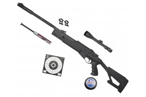 Пневматическая винтовка Hatsan Airtact Hunter Set №1 4.5 мм (прицел, кольца, газовая пружина, мишени, пули, подарочный набор, 3 Дж)