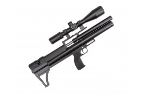 Пневматическая винтовка Dobermann Alfa Bull-Pup 5.5 мм (350 мм, пластик, редуктор, полигональные нарезы, передний взвод)