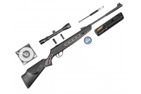 Пневматическая винтовка Hatsan Striker 1000S Hunter Set №1 4.5 мм (прицел, кольца, газовая пружина, мишени, пули, набор для чистки, 3 Дж, подарочный набор)