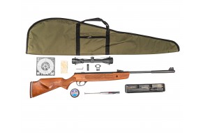 Пневматическая винтовка Hatsan Striker 1000X Hunter Set №2 4.5 мм (прицел, кольца, газовая пружина, чехол, мишени, пули, набор для чистки, 3 Дж, подарочный набор)
