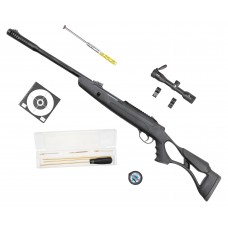 Пневматическая винтовка Hatsan Airtact ED Hunter Set №1 4.5 мм (прицел, кольца, газовая пружина, мишени, пули, набор для чистки, 3 Дж, подарочный набор)
