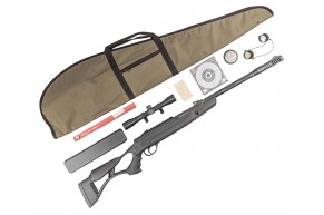 Пневматическая винтовка Hatsan Airtact ED Hunter Set №2 4.5 мм (прицел, кольца, газовая пружина, чехол, мишени, пули, набор для чистки, 3 Дж, подарочный набор)