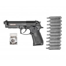 Пневматический пистолет Stalker S92PL 2 Hunter Set №1 4.5 мм (Beretta M92, 10 баллонов, 500 шаров, подарочный набор)