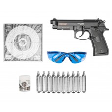 Пневматический пистолет Stalker S92ME Hunter Set №2 4.5 мм (Beretta 92, 10 баллонов, 500 шаров, 50 мишеней, очки, подарочный набор)