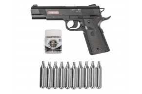 Пневматический пистолет Stalker S1911G Hunter Set №1 4.5 мм (Colt 1911, 10 баллонов, 500 шаров, подарочный набор)