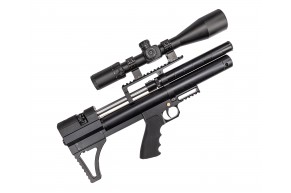 Пневматическая винтовка Dobermann Alfa Bull-Pup 5.5 мм (260 мм, пластик, редуктор, полигональные нарезы, передний взвод)