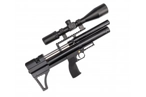 Пневматическая винтовка Dobermann Alfa Bull-Pup 5.5 мм (260 мм, пластик, редуктор, стандартные нарезы, передний взвод)