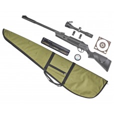 Пневматическая винтовка Hatsan Alpha Hunter Set №4 4.5 мм (прицел, кольца, чехол, набор для чистки, мишени, пули, подарочный набор)