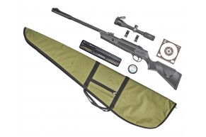 Пневматическая винтовка Hatsan Alpha Hunter Set №4 4.5 мм (прицел, кольца, чехол, набор для чистки, мишени, пули, подарочный набор)