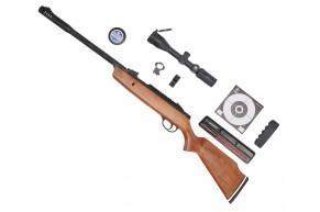 Пневматическая винтовка Hatsan Alpha W Hunter Set №3 4.5 мм (прицел, кольца, набор для чистки, мишени, пули, подарочный набор)