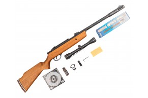 Пневматическая винтовка Hatsan Alpha W Hunter Set №3 4.5 мм (прицел, кольца, набор для чистки, мишени, пули, подарочный набор)