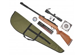 Пневматическая винтовка Hatsan Alpha W Hunter Set №4 4.5 мм (прицел, кольца, чехол, набор для чистки, мишени, пули, подарочный набор)