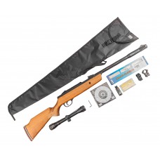 Пневматическая винтовка Hatsan Alpha W Hunter Set №4 4.5 мм (прицел, кольца, чехол, набор для чистки, мишени, пули, подарочный набор)