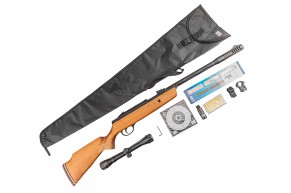 Пневматическая винтовка Hatsan Alpha W Hunter Set №4 4.5 мм (прицел, кольца, чехол, набор для чистки, мишени, пули, подарочный набор)