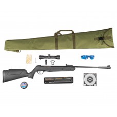 Пневматическая винтовка Black Strike B009 Hunter Set №2 4.5 мм (прицел, кольца, чехол, очки, набор для чистки, мишени, пули, подарочный набор)
