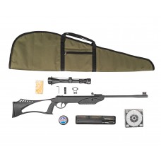 Пневматическая винтовка Black Strike B031 Hunter Set №1 4.5 мм (прицел, кольца, набор для чистки, чехол, мишени, пули, подарочный набор)