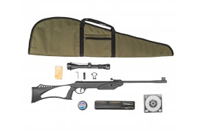 Пневматическая винтовка Black Strike B031 Hunter Set №1 4.5 мм (прицел, кольца, набор для чистки, чехол, мишени, пули, подарочный набор)