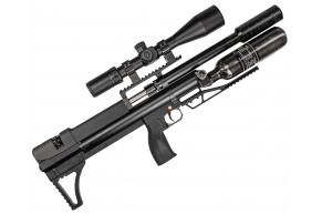 Пневматическая винтовка Dobermann Alfa Bull-Pup 6.35 мм (450 мм, прямоток, стандарт, модератор 44 мм, колба, передний взвод)