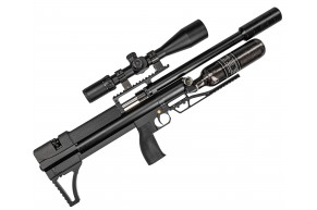 Пневматическая винтовка Dobermann Alfa Bull-Pup 6.35 мм (550 мм, прямоток, стандарт, модератор 44 мм, колба, передний взвод)