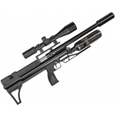 Пневматическая винтовка Dobermann Alfa Bull-Pup 6.35 мм (600 мм, прямоток, стандарт, модератор 44 мм, колба, передний взвод)