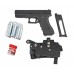 Страйкбольный пистолет KJW Glock G18 Hunter Set №1 (10 баллончиков, магазин, кобура, 250 шаров, подарочный набор)
