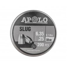 Пули пневматические Apolo Slug 6.35 мм (200 шт, 2.14 гр)