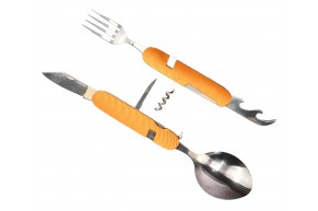Походный столовый набор Ножемир MNG-17 (оранжевый, ложка, вилка)