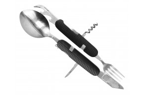 Походный столовый набор Ножемир MNG-15 (черный, ложка, вилка)