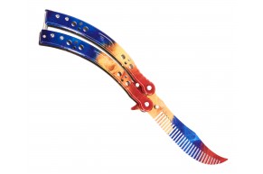 Нож тренировочный Ножемир Skalp BRA-29 (бабочка, расческа, мраморный градиент)