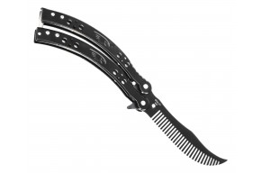 Нож тренировочный Ножемир Skalp BRA-27 (бабочка, расческа, черный)