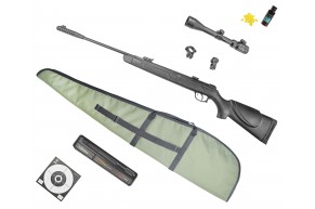 Пневматическая винтовка Kral Vega V-01 Hunter Set №4 5.5 мм (прицел, кольца, набор для чистки, мишени, пули, чехол, подарочный набор)