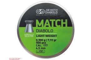 Пули пневматические JSB Green Match Light Weight 4.5 мм (500 шт, 0.5 г)