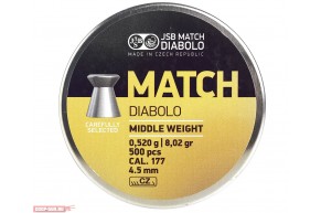 Пули пневматические JSB Yellow Match Middle Weght 4.5 мм (500 шт, 0.52 г)