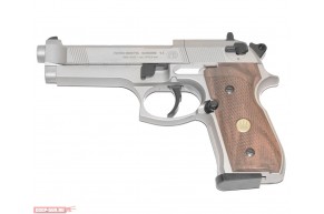 Пневматический пистолет Umarex Beretta 92 FS (никель с деревянными рукоятками)