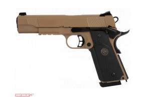 Страйкбольный пистолет KJW Colt 1911A1 M.E.U. Tan (Blowback)