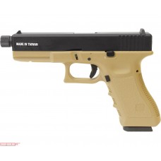 Страйкбольный пистолет KJW Glock G17 GBB Tan (6 мм, KP-17 TBC CO2)